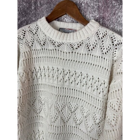 American Basics Sweater Women's Small Knit Vintage Acrylic Fair Isle Oversized - Picture 2 of 8